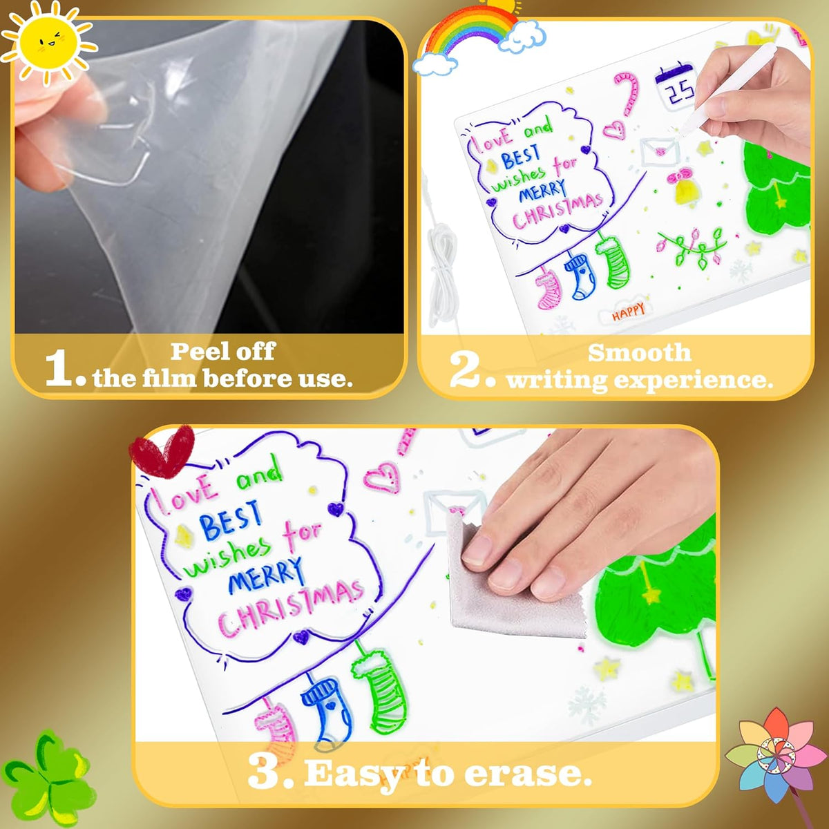 🎅The perfect gift for this Christmas🎁Creative Rewritable Acrylic LED Message Board 🎨 (set come with 7 Pens) by mysite
