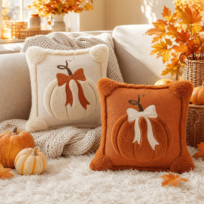 💖Hot 30% OFF🎃 2-Pack 3D Jacquard Pumpkin Pillow Covers