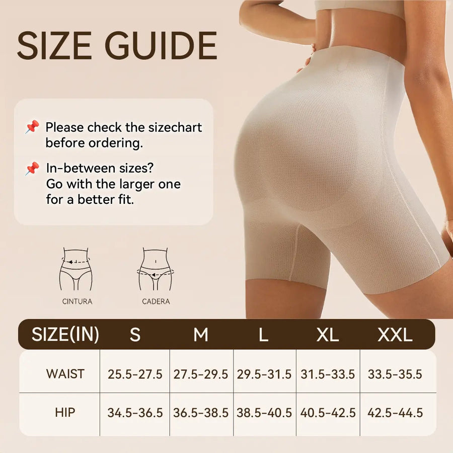Black and nude high waist tummy control shapewear shorts