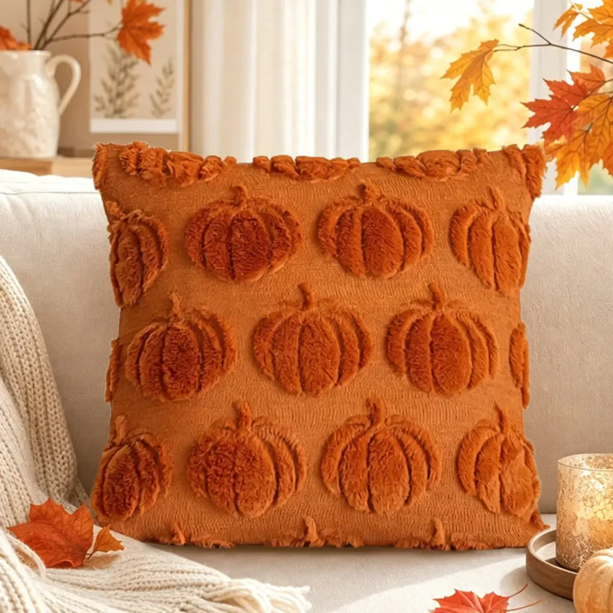 💖Hot 30% OFF🎃 2-Pack 3D Jacquard Pumpkin Pillow Covers