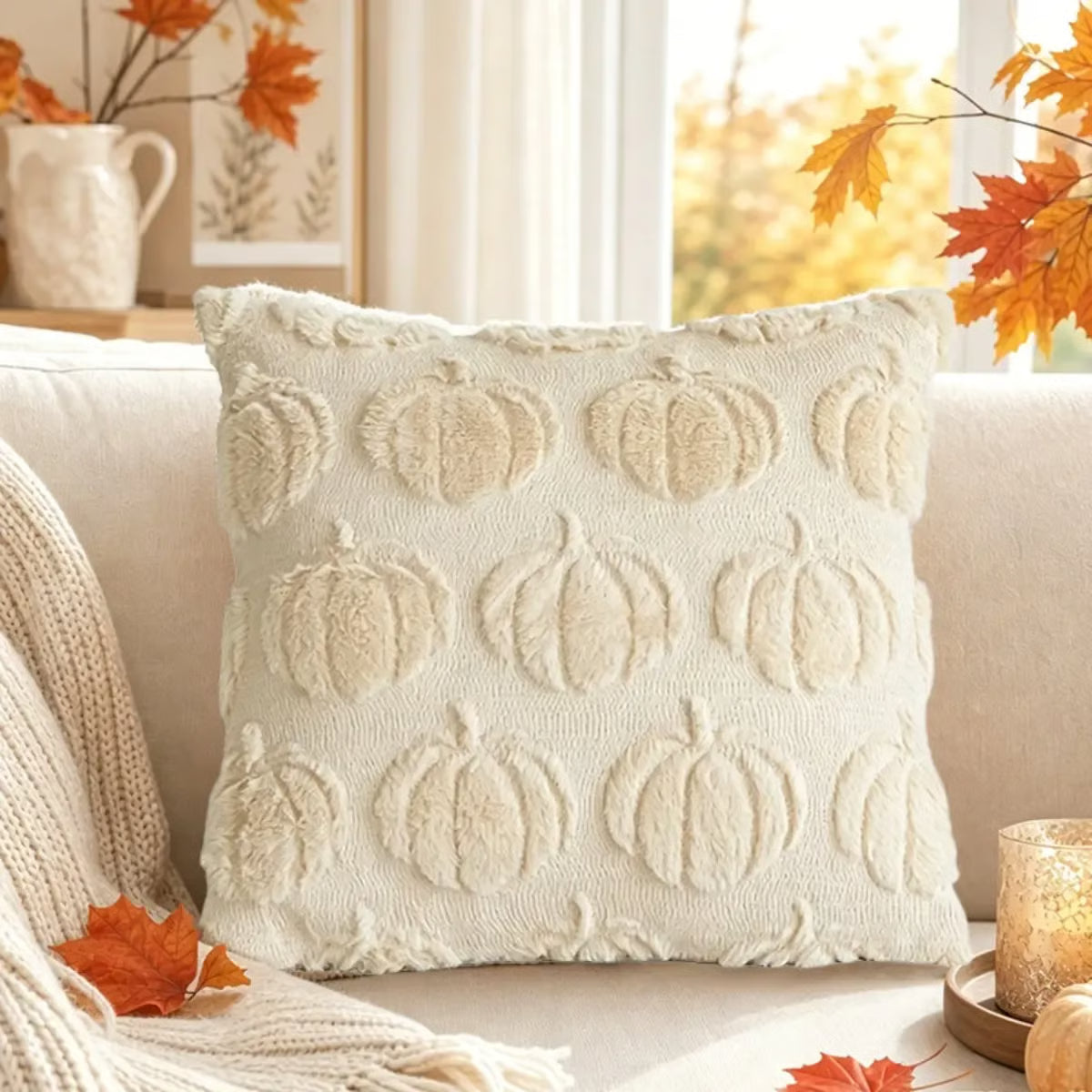 💖Hot 30% OFF🎃 2-Pack 3D Jacquard Pumpkin Pillow Covers